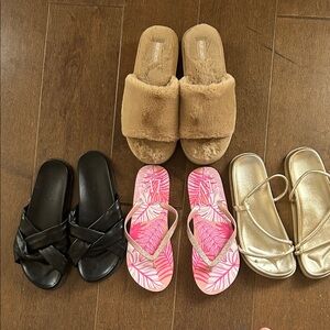 Stylish Sandal Collection - Black, Pink, Gold, Tan